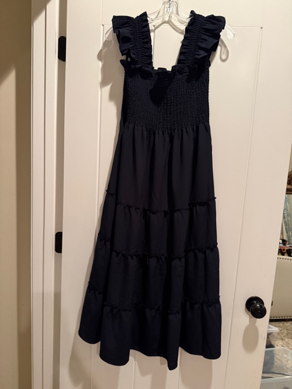 Hill House Black Nap Dress with Ruffle Straps